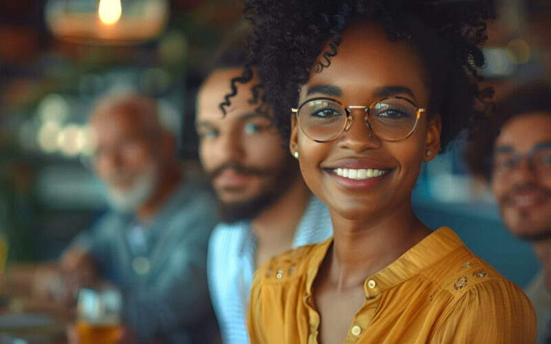 black happy young woman inclusive diverse transformation corporate